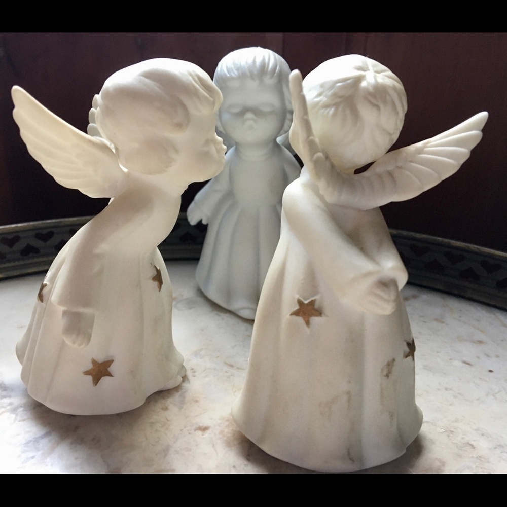 Angelic Trio: Ceramic Figurines